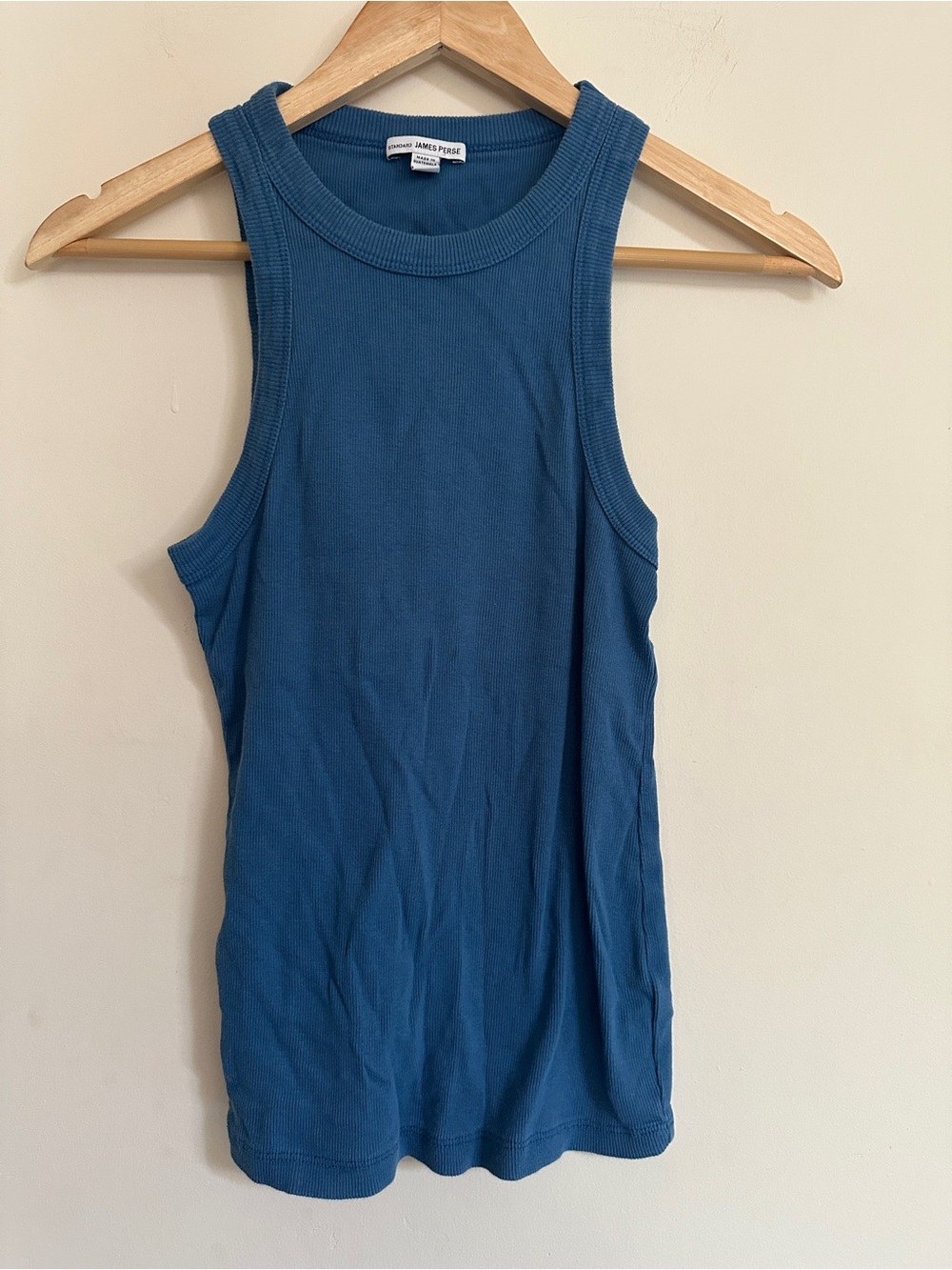 James Perse Blue Ribbed Tank Top